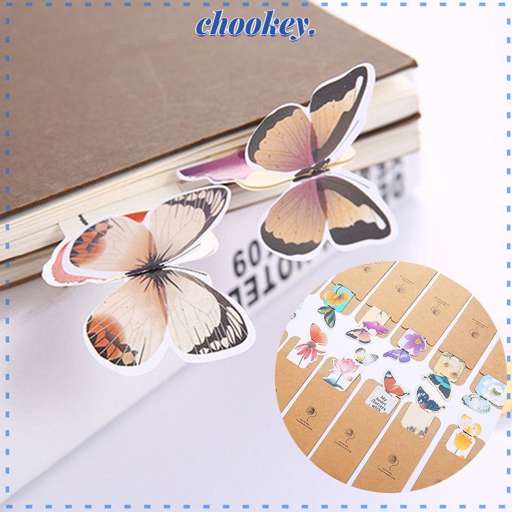 CHOOKEY Thẻ Đánh Dấu Trang Sách Hình Bướm 3D