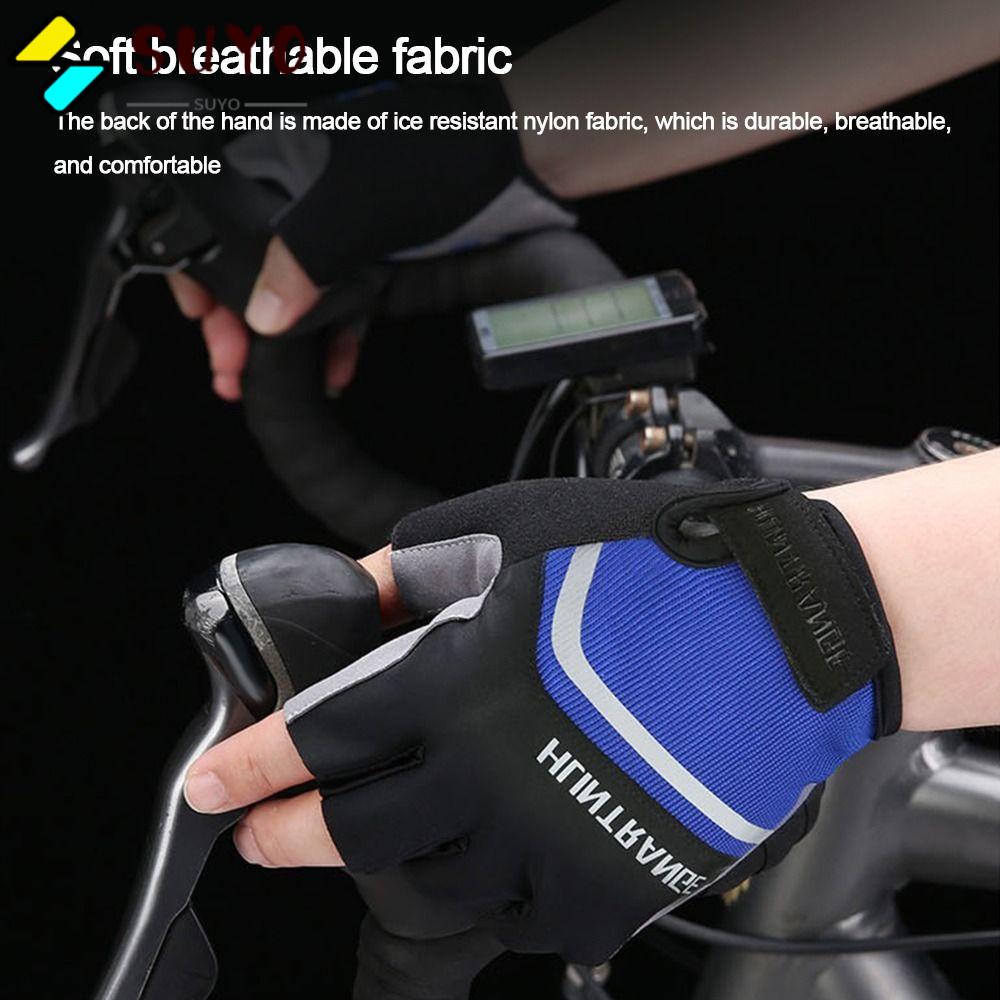 SUYO Găng Tay Thể Thao Hở Ngón Chống Trượt Thoáng Khí Cho Nam Nữ