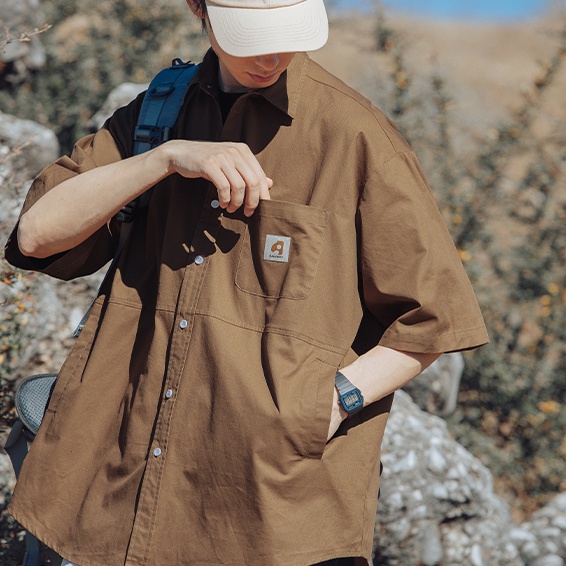 Áo Sơ Mi Tay Ngắn Phong Cách Retro Thời Trang Mùa Hè Cho Nam