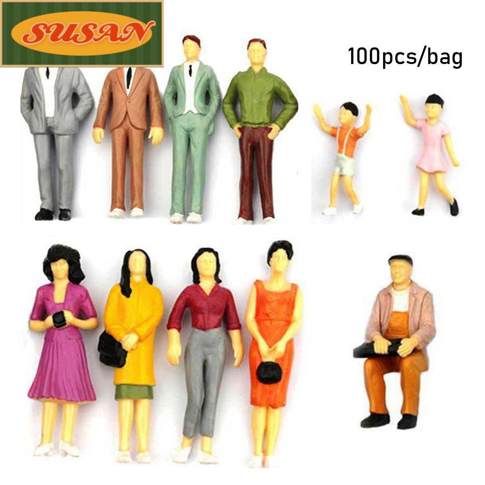 SUSANS Set 100 Mô Hình Người Nhiều Màu Sắc Dùng Để Trang Trí Nhà Búp Bê