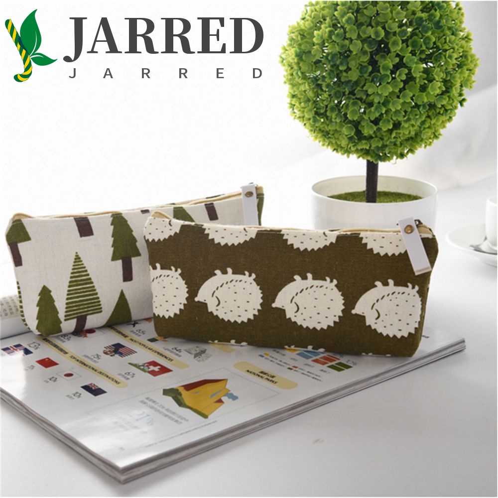 JARRED Túi Đựng Bút Bằng Vải Canvas In Hình Gấu Bắc Cực / Cá Voi Dễ Thương Ốp