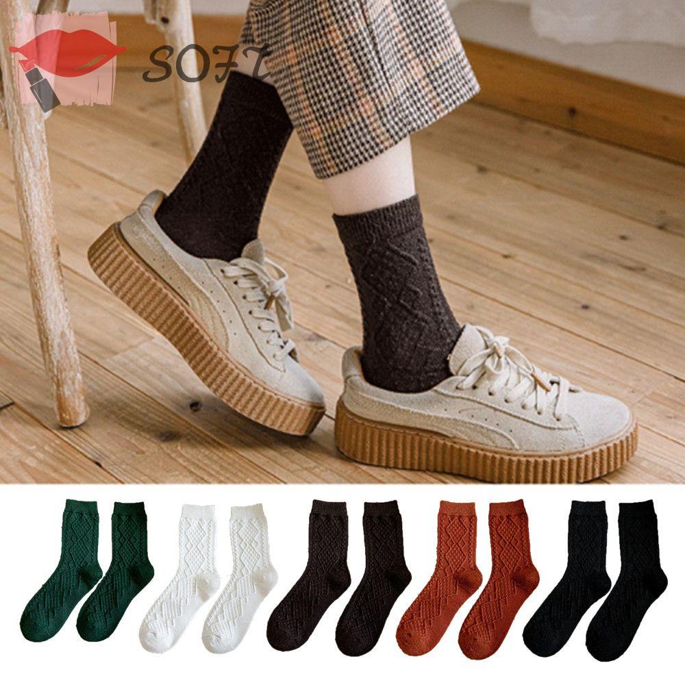 SOFTNESS Găng Tay Len Cashmere Mềm Mại Dày Dặn Giữ Ấm Mùa Đông