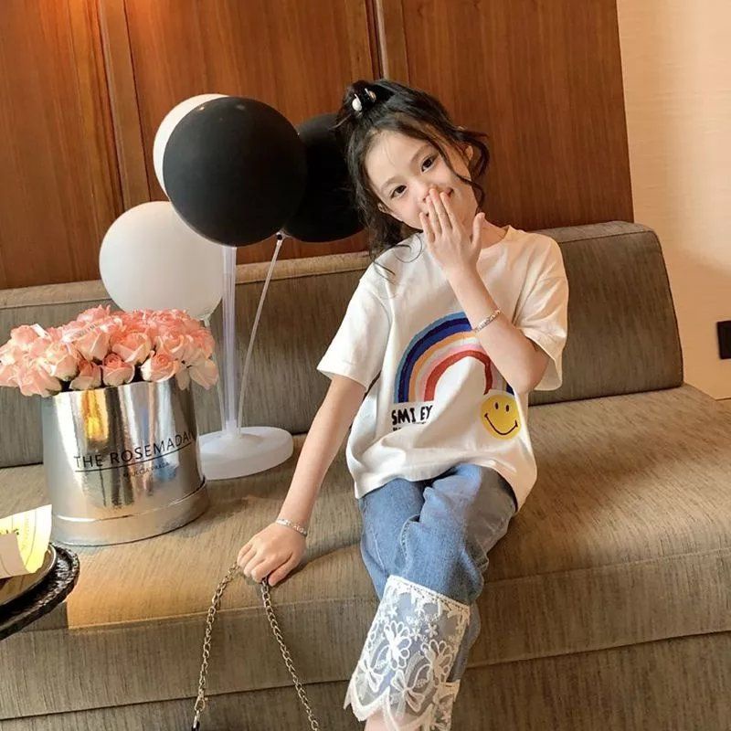 Áo Thun Cotton Tay Ngắn Phong Cách Nhật Bản Thời Trang Mùa Hè Hàng Mới Dành Cho Bé Gái