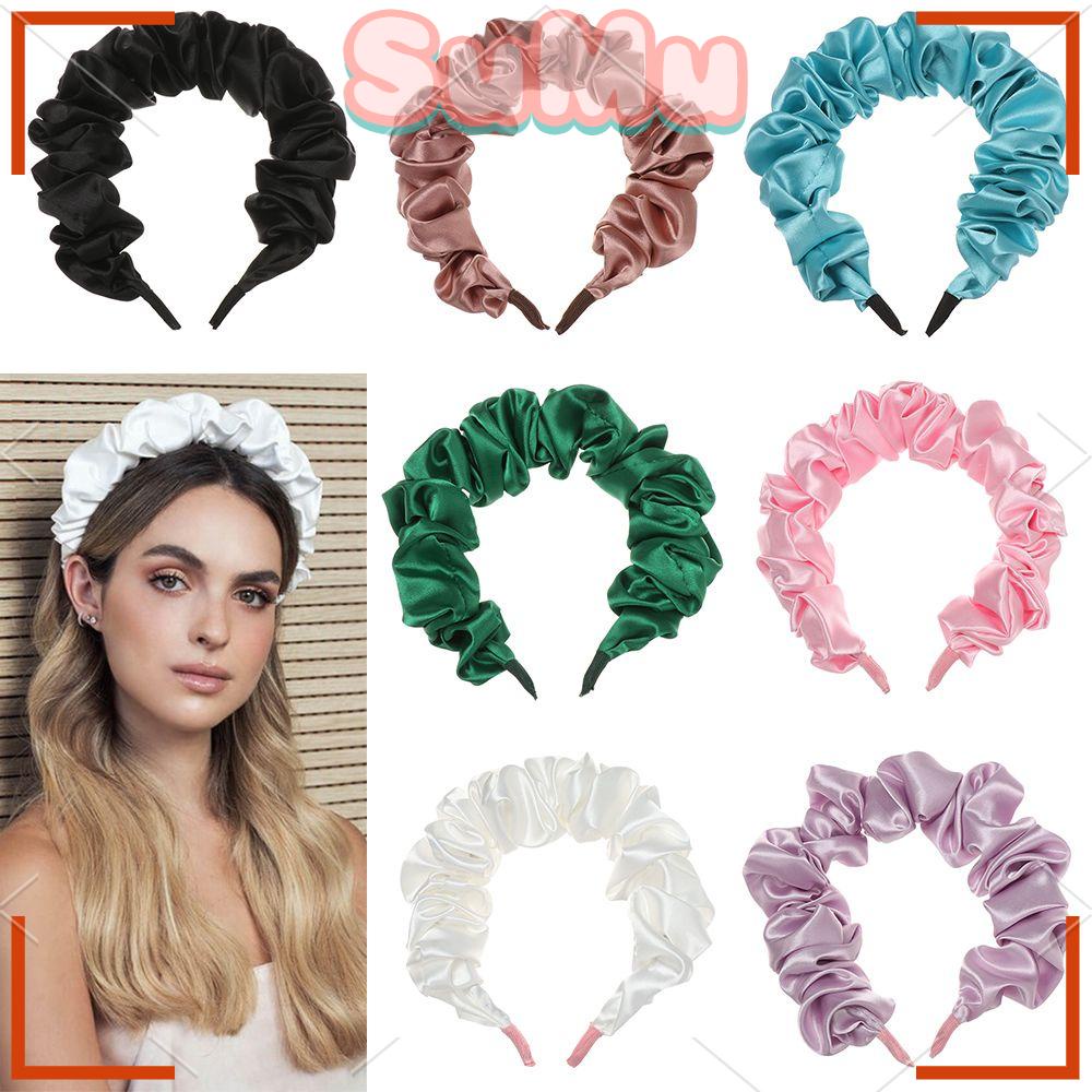 SUMU Băng Đô Cài Tóc Màu Trơn Phong Cách Retro Thời Trang