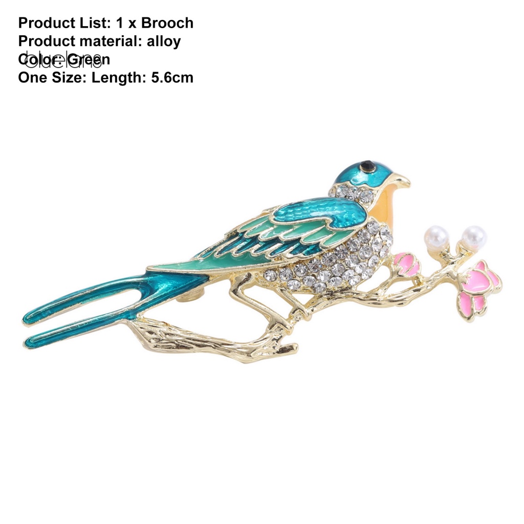 Ghim Cài Áo Hình Chú Chim Đính Đá Ngọc Trai Nhân Tạo Thời Trang