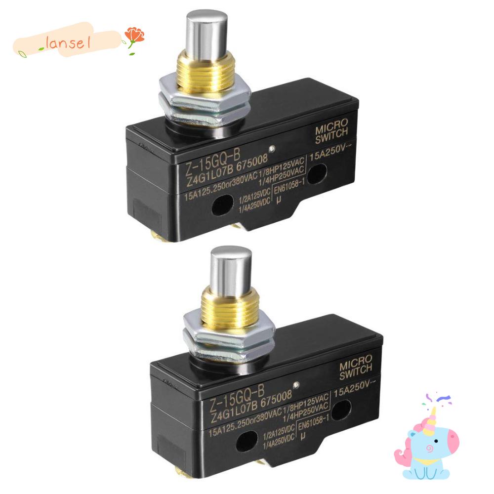LANSEL Set 2 Công Tắc Micro Z-15GQ-B Giới Hạn Bằng Nhựa Đồng Thau Màu Đen Nhỏ Gọn Cho Thợ Điện