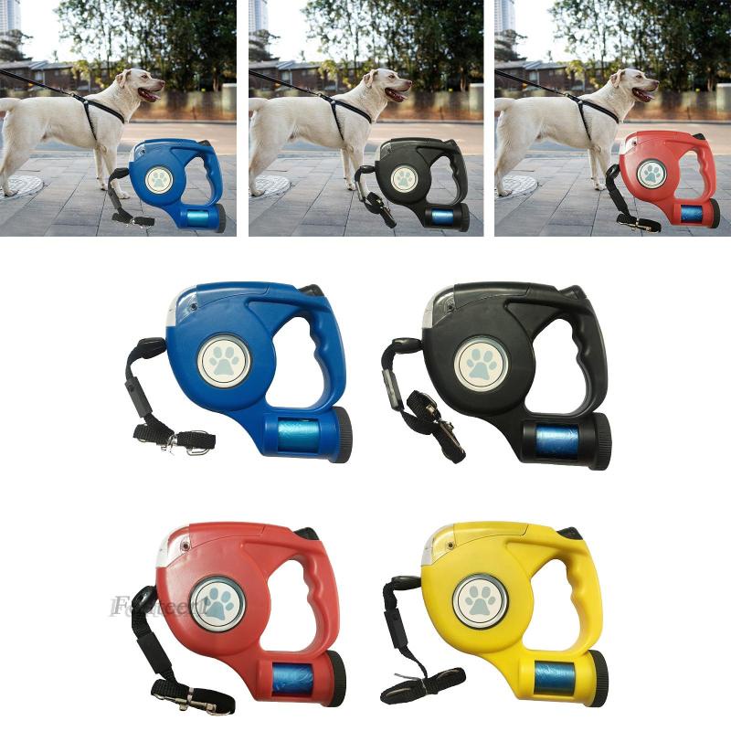 Dây Dắt Thú Cưng Đi Dạo Có Đèn Và Túi Đựng Rác 15ft