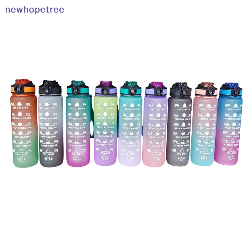 Bình Nước Thể Thao Bằng Nhựa Màu Sắc Gradient Dung Tích Lớn 1000ML