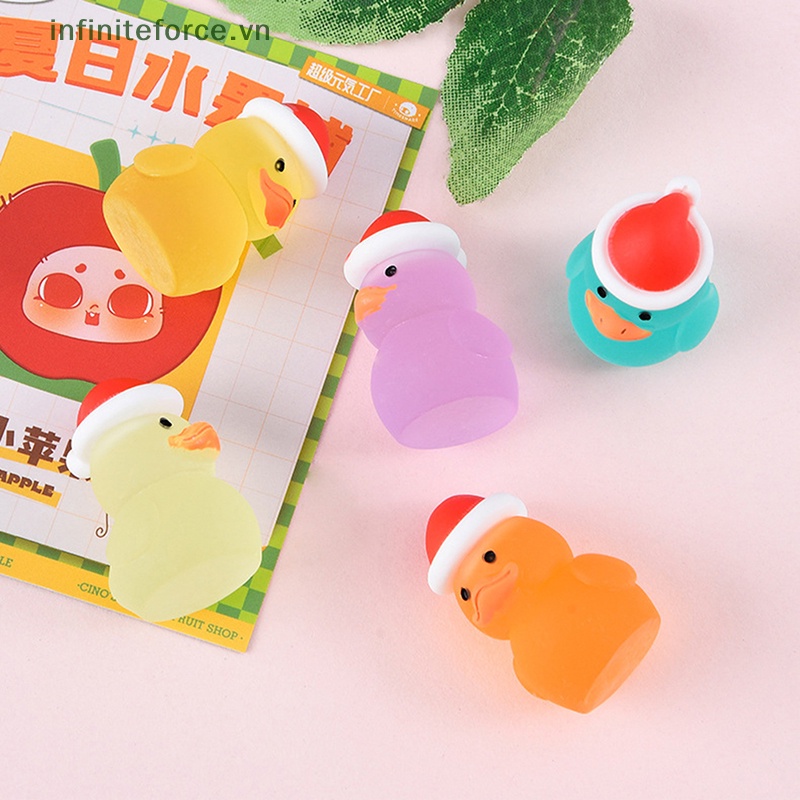 Bộ 2 Vịt Nhựa Resin Phát Quang Dễ Thương Dùng Trang Trí Giáng Sinh Diy