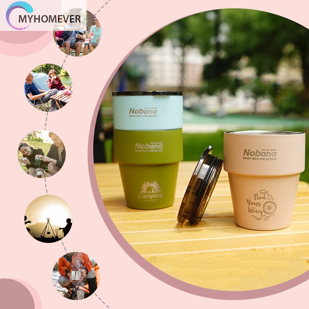 Cốc Uống Nước Cách Nhiệt Bằng Thép Không Gỉ Dung Tích 300ML