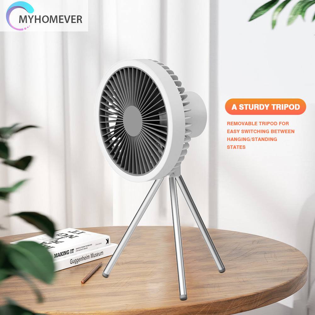 Quạt Làm Mát Để Bàn 10000mAh Sạc Cổng USB Dùng Khi Đi Cắm Trại