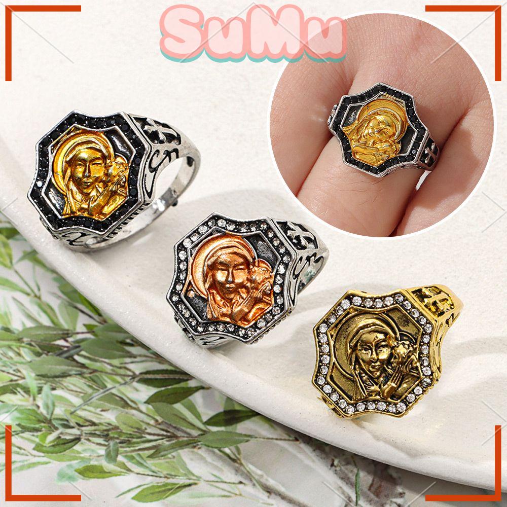 SUMU Nhẫn Hợp Kim Hình Thánh Giá Kích Thước 6-12