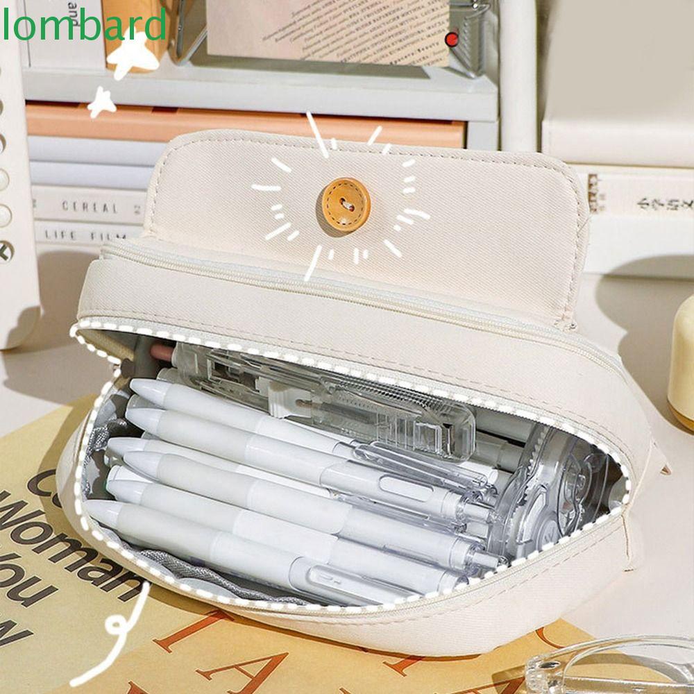 LOMBARD Túi Đựng Đồ Trang Điểm Nhiều Ngăn Sức Chứa Lớn Phong Cách Hàn Quốc