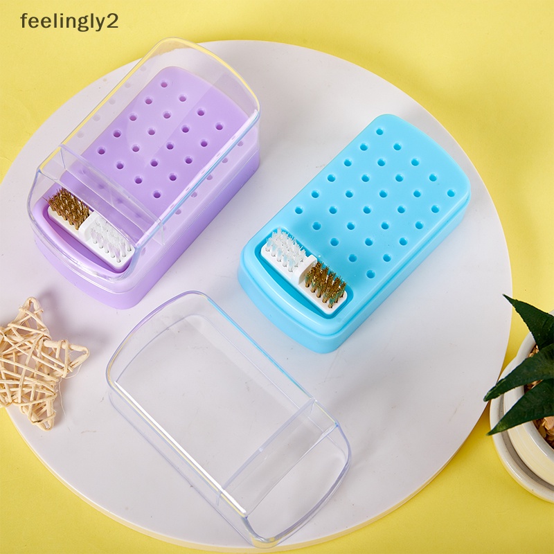 Giá Đỡ Đầu Khoan Acrylic Trong Suốt 30 Lỗ Chống Bụi Cho Đầu Mài Móng Tay