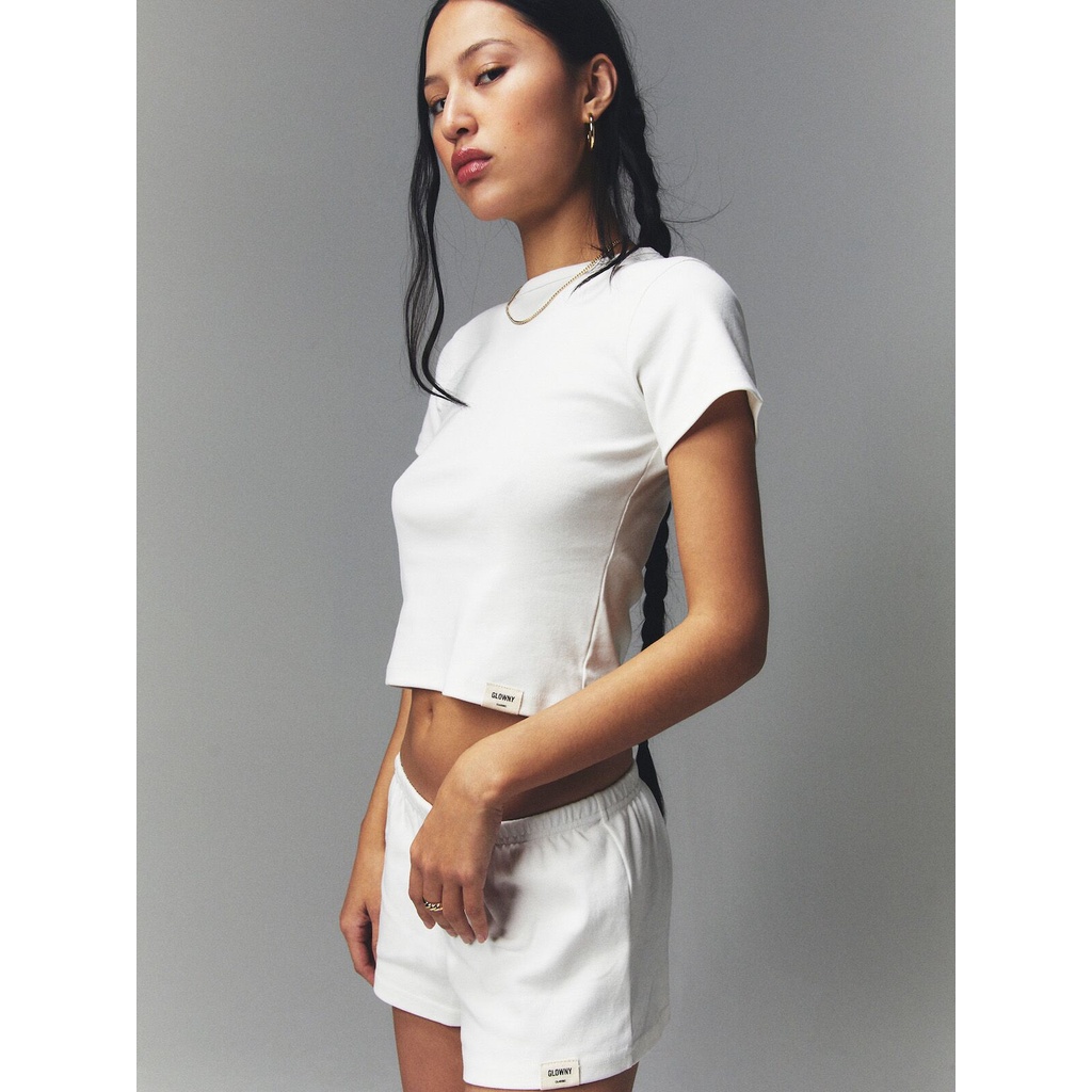 ~~~~~ Korean niche Glowny simple short-sleeved T-shirt suspender shorts short skirt home suit can be worn outside