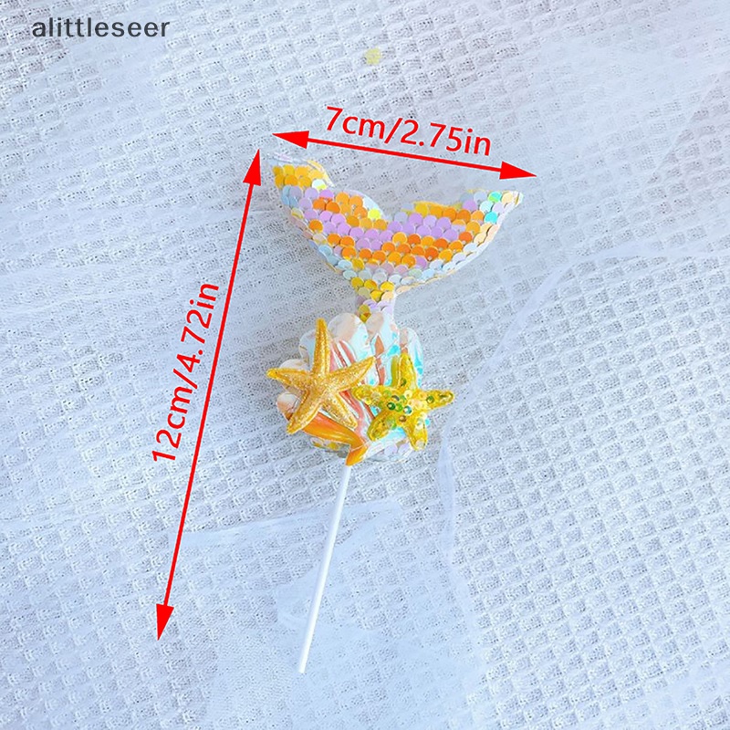 Phụ Kiện Trang Trí Bánh Kem Hình Đuôi Cá Đính Vỏ Sò Lấp Lánh Nhiều Màu Độc Đáo DIY
