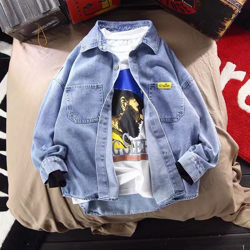 Áo Sơ Mi Denim Phong Cách Hàn Quốc Mới Cho Bé Trai