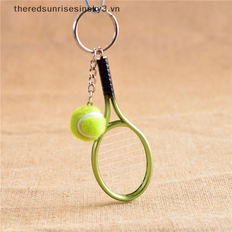 Móc Khóa Hình Vợt Tennis 3D Bằng Kim Loại Sáng Tạo Thời Trang