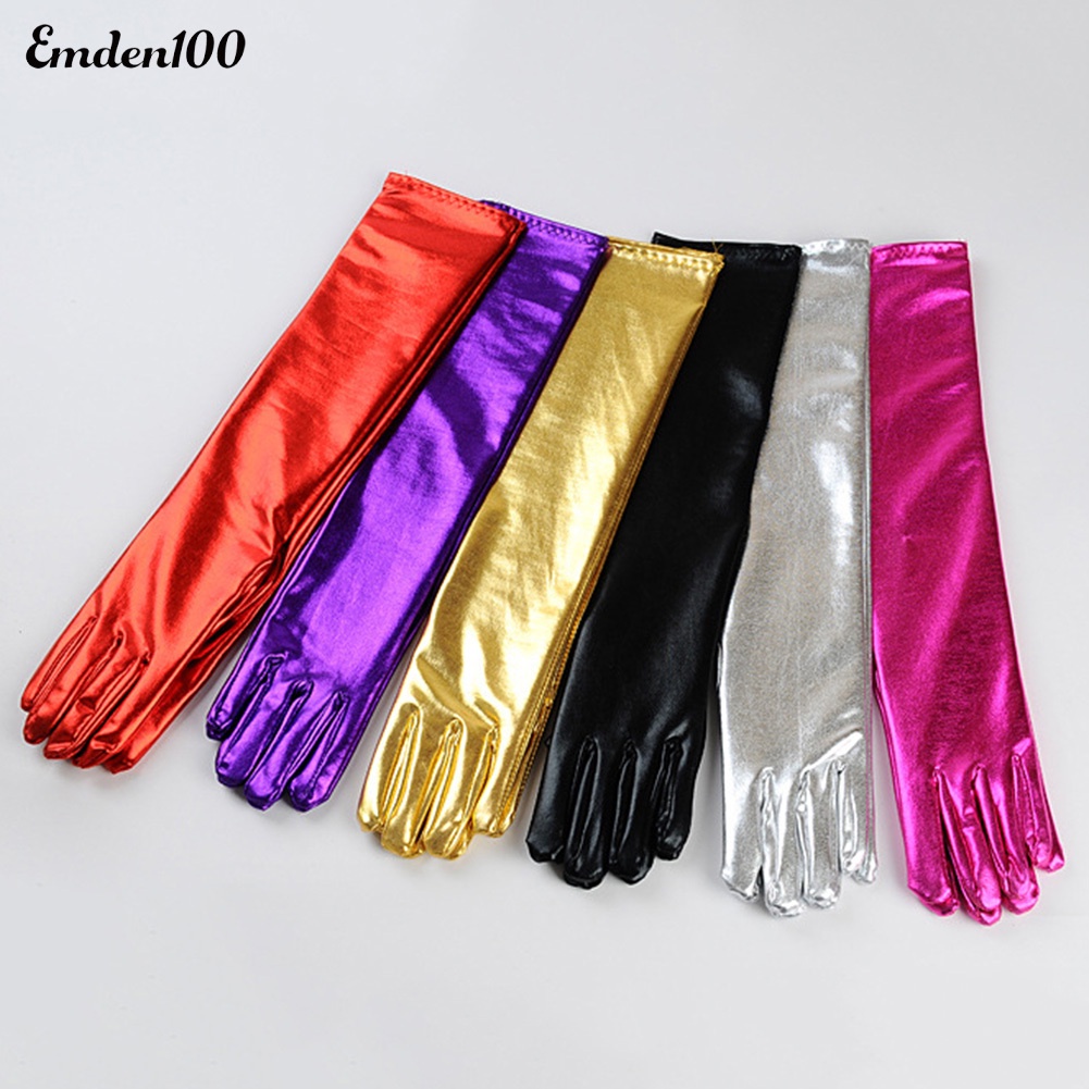 Đôi Găng Tay Da Giả Lấp Lánh Dùng Hóa Trang Cho Nữ