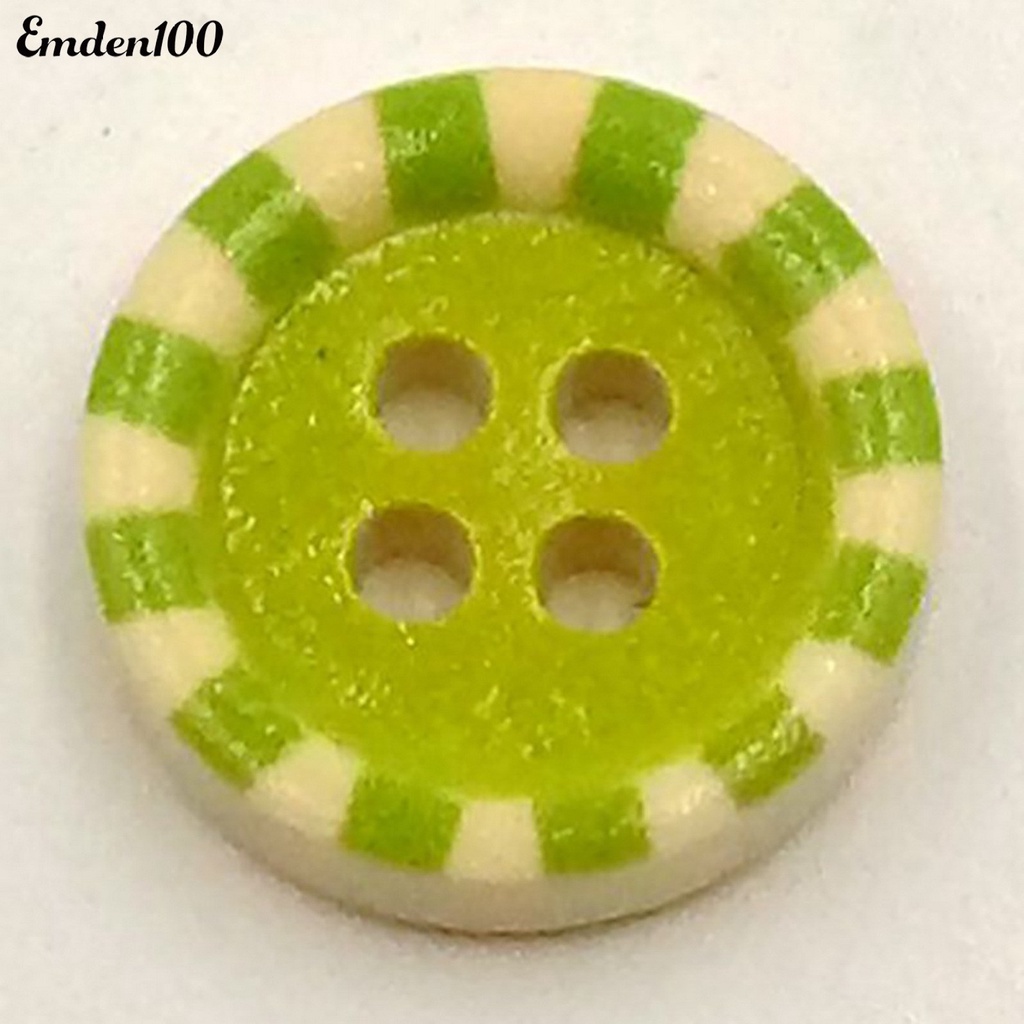 Nút Gỗ Tròn 4 Lỗ Nhiều Màu Dùng May Vá / Trang Trí Sổ Tay