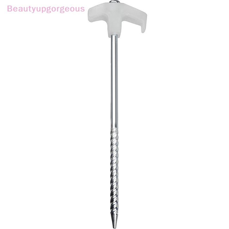 Bộ 4 Đinh Cắm Trại Bằng Thép 21CM Độ Bền Cao Có Lỗ Gắn Đất Trắng