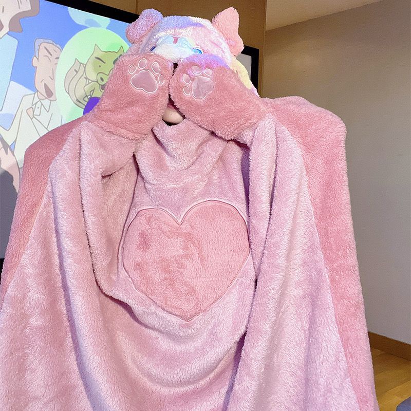 Áo Choàng Ngủ Chất Nỉ Dày Dặn Thời Trang Mùa Đông Dễ Thương Cho Nữ