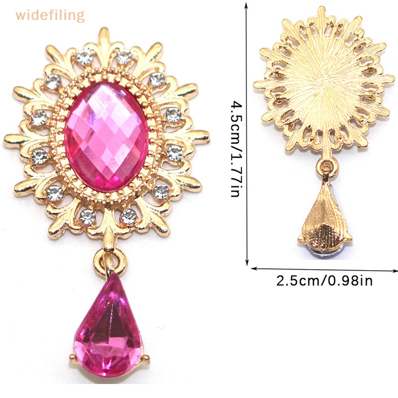 Ghim Cài Áo Hình Hoa Đính Đá Pha Lê Mặt Phẳng Màu Vàng Kim Trang Trí Cửa Kính Đám Cưới DIY