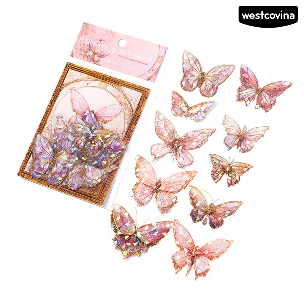 [WSTN] [WSTN] [WSTN]✎Set 40 Miếng Dán Hình Bướm Nhiều Màu Sắc Chống Nước Dễ Tháo Gỡ Trang Trí Sổ Tay