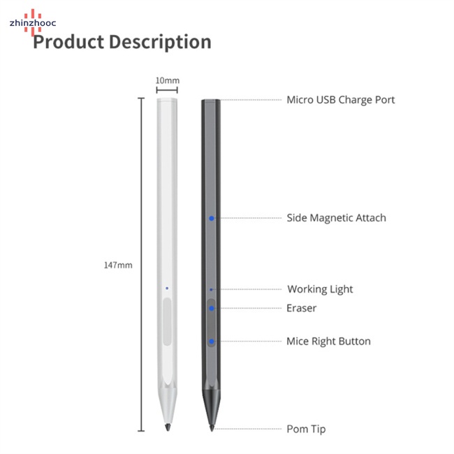 Bút Cảm Ứng Áp Suất vip 4096 Tương Thích Với Surface Pro 3 / 4 / 5 / 6 / 7 Pro X Tablet