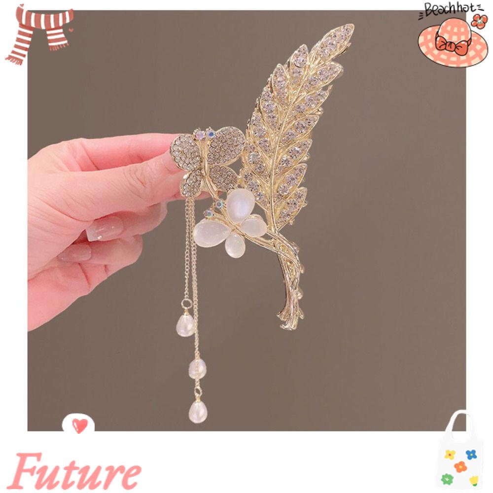 FUTURE Kẹp Tóc Tua Rua Cá Mập Bằng Kim Loại Kiểu Mới Thanh Lịch Cho Nữ