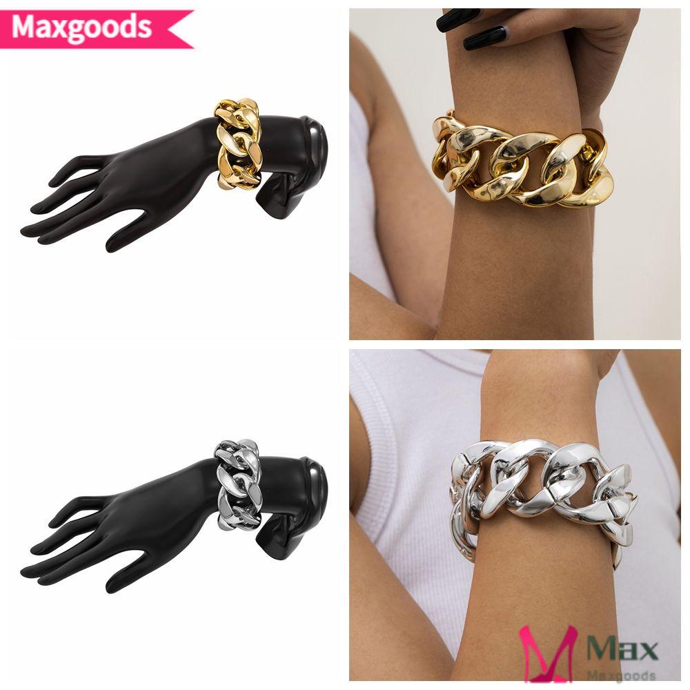 MAXG Vòng Tay Mắt Xích Dày Phong Cách Hip Hop Steampunk Cổ Điển Cho Nam Và Nữ