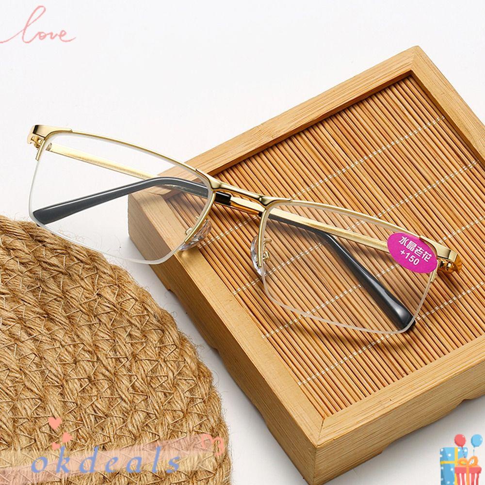 OKDEALS Kính Đọc Sách Nửa Gọng Đơn Giản Cổ Điển Sự Bảo Vệ