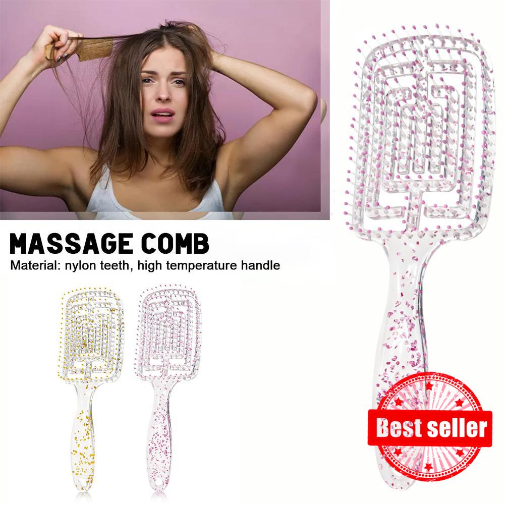 Lược Chải Tóc Trong Suốt Lấp Lánh Đơn Giản G4Q6