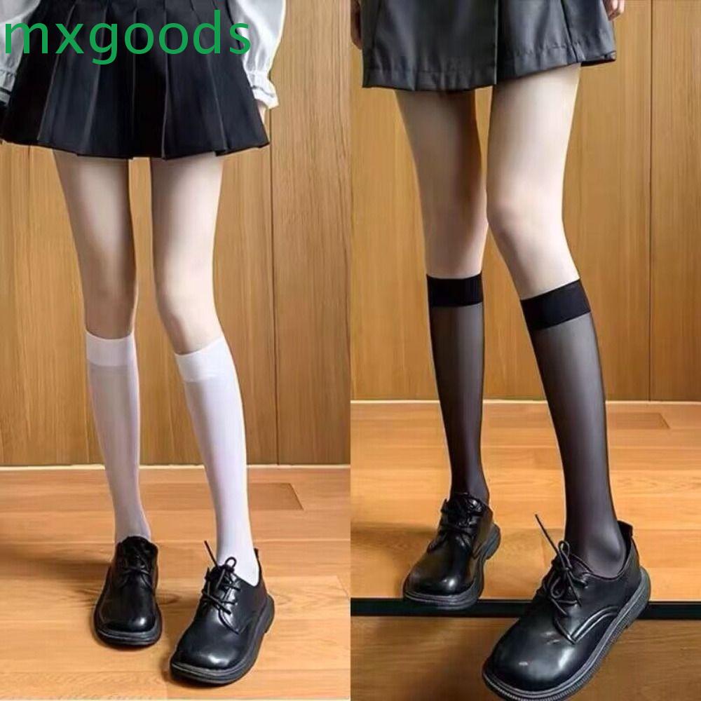 MXGOODS Vớ Cổ Cao Bằng Lụa Mỏng Trong Suốt Phong Cách Lolita Harajuku Đáng Yêu Cho Nữ