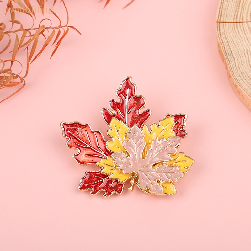 Trâm Cài Áo Hình Lá Phong Bằng Hợp Kim Tráng Men Phong Cách Vintage Dành Cho Nữ