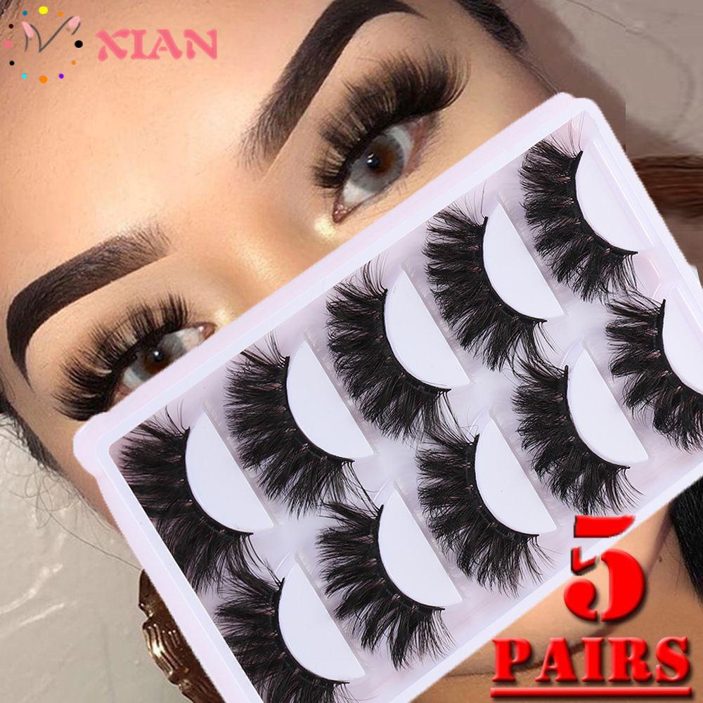 XIANTIN Set 5 Cặp Lông Mi Giả SKONHED 4D Dài Tự Nhiên Không Dùng Keo Dán Mi Giả