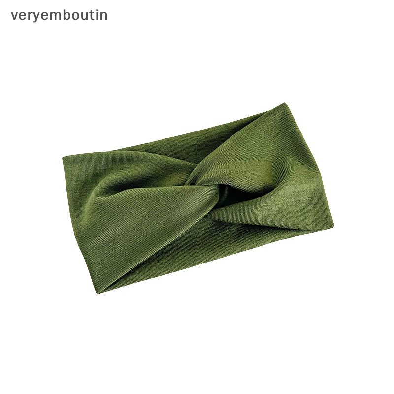 Băng Đô Cài Tóc Co Giãn Màu Trơn Đính Nơ Chéo Thời Trang Cho Nữ