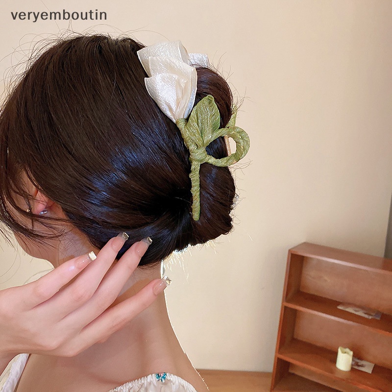 Kẹp Tóc Vải Tuyn Hình Hoa Tulip / Cá Mập Thời Trang Thanh Lịch Cho Nữ