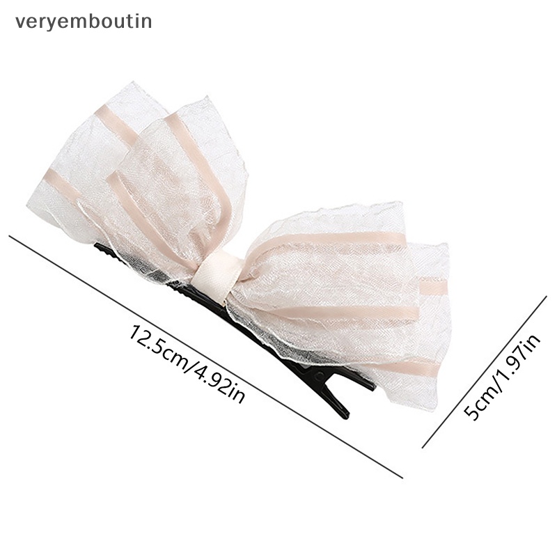 Kẹp Tóc Hình Nơ Ren Phong Cách Hàn Quốc Ngọt Ngào Thời Trang Cho Nữ