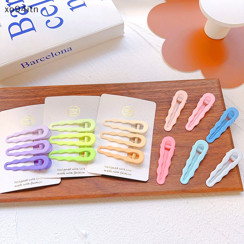 Kẹp Tóc Màu Kẹo Ngọt Họa Tiết Hình Học Thời Trang Cho Nữ