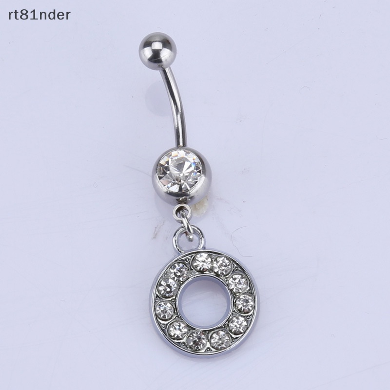 Rt Khuyên Rốn Bằng Thép Không Gỉ Đính Đá Pha Lê Họa Tiết Chữ Cái Gợi Cảm Cho Nữ n