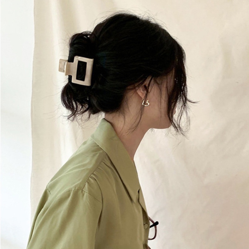 Kẹp Tóc Hình Vuông Bằng Nhựa Resin Phong Cách Hàn Quốc Thời Trang Cho Nữ