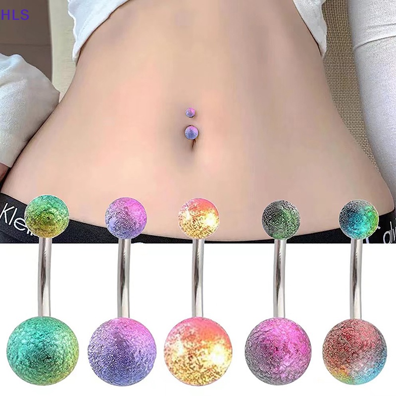 Khuyên Rốn Dạng Thanh Tạ Bằng Thép Không Gỉ Màu Sắc Gợi Cảm Cho Nữ