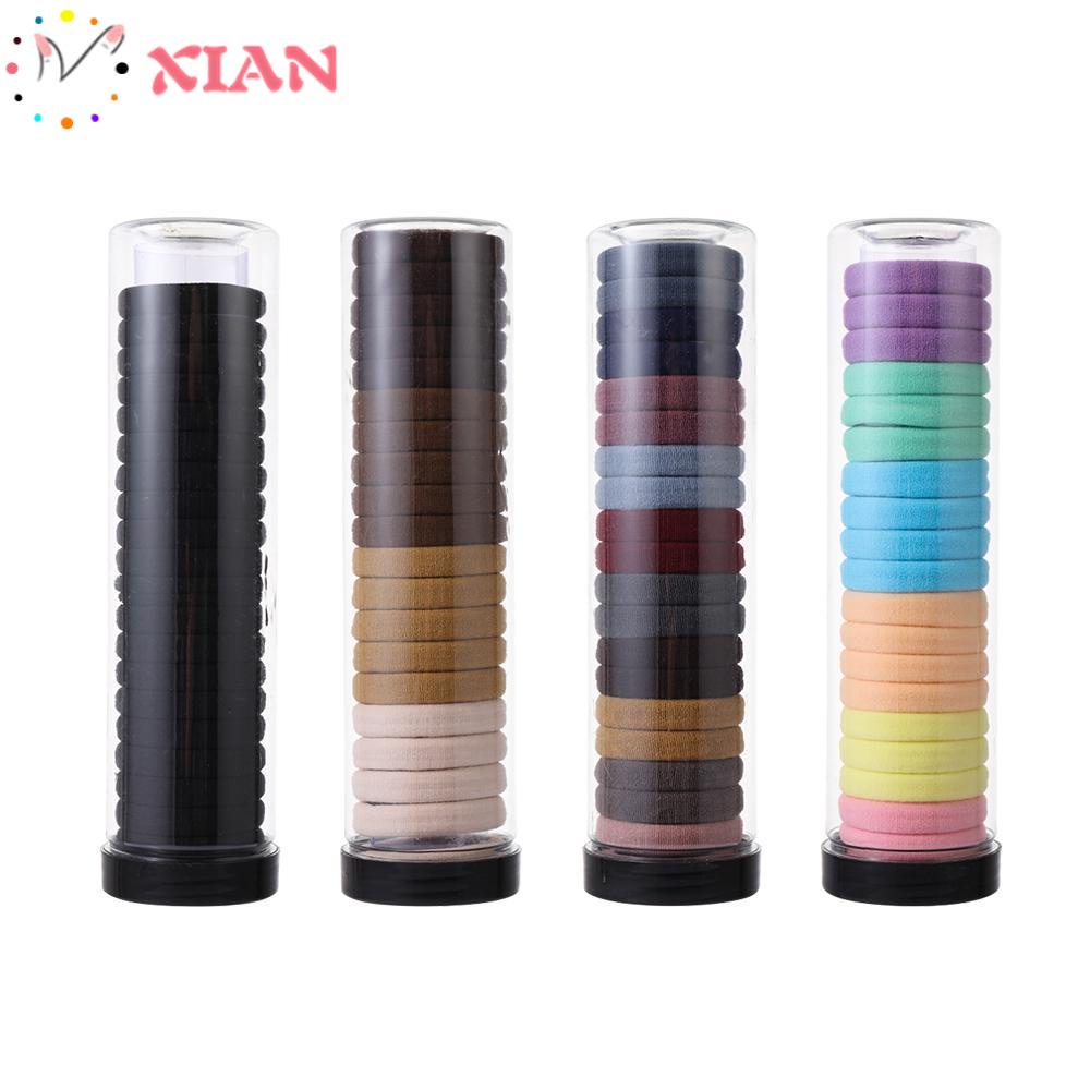 XIANTIN Hộp 20 Dây Buộc Tóc Cao Su Nylon Mềm Co Giãn Cho Nữ