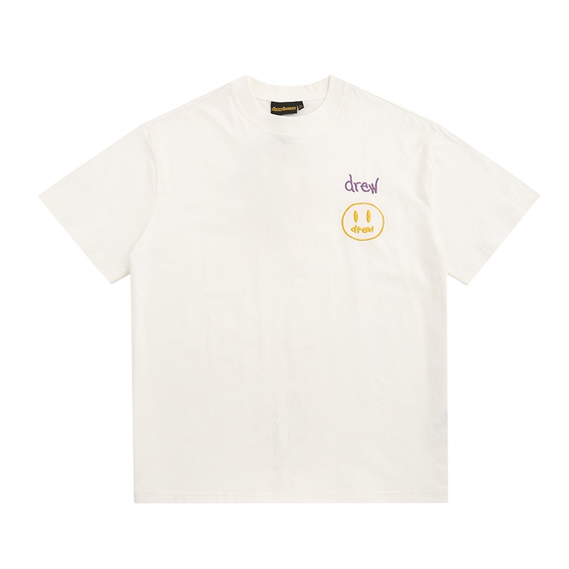 Áo Thun Ngắn Tay Thêu Mặt Cười Chất Lượng Cao Thời Trang D77-Jty45