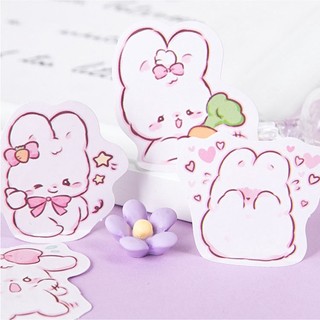 Set 45 Miếng Dán Trang Trí Hình Thỏ Dễ Thương