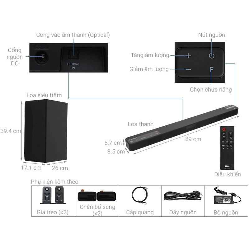 Loa soundbar bluetooth LG SN4 2.1 300W Hàng Chính Hãng Bảo Hành 12 Tháng Trên Toàn Quốc