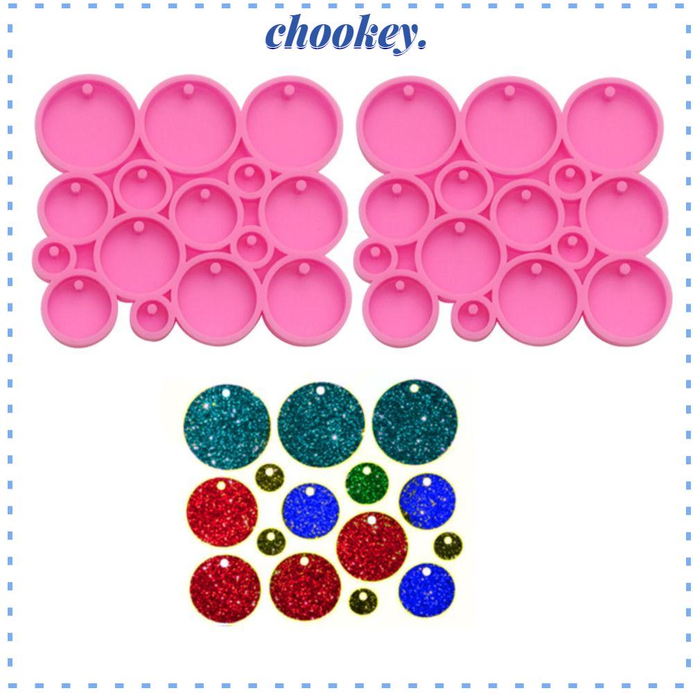 Set 2 Khuôn Silicone Làm Móc Khóa Hình Tròn 1cm 1.5cm 2cm 2.5cm 3cm