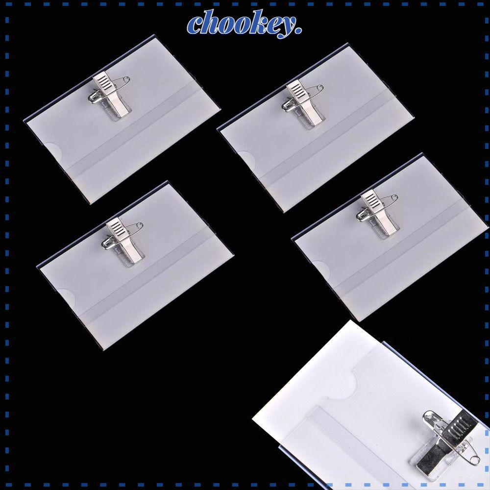 CHOOKEY Set 10 Kẹp Giữ Thẻ ID An Toàn Chống Nước Trong Suốt Tiện Dụng Cho Trường Học