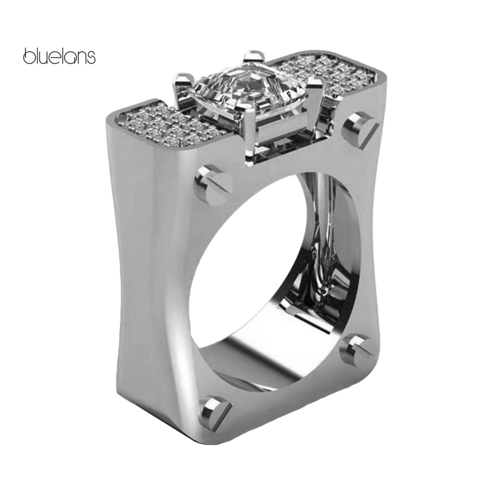 Nhẫn Đính Đá Hình Vuông Thời Trang Cho Nữ